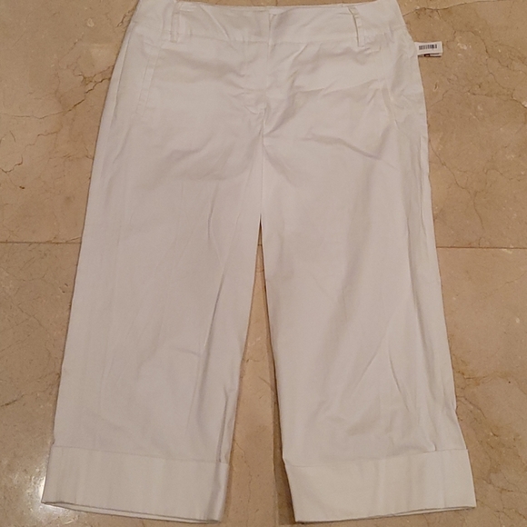 New Sandro Sportswear White Cropped Linen Capris - Picture 1 of 7